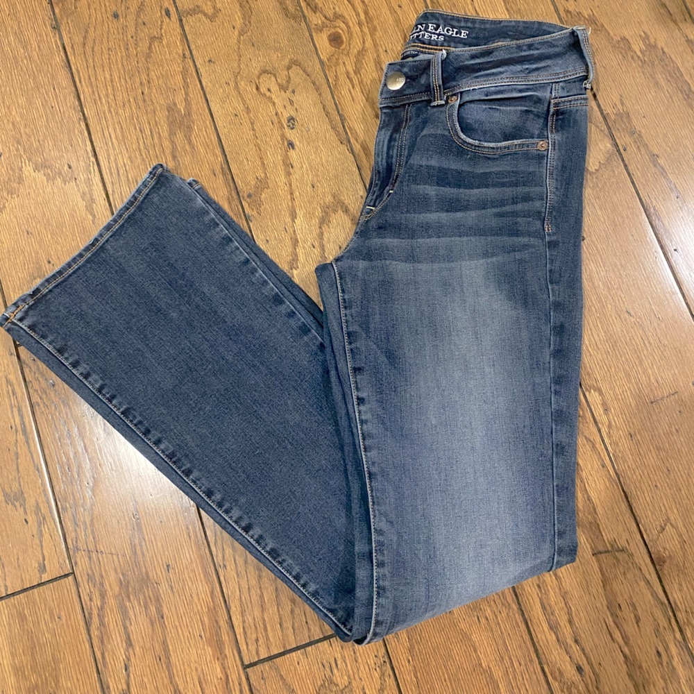 American Eagle Outfitters Super Stretch Kick Boot Dark Denim Jeans